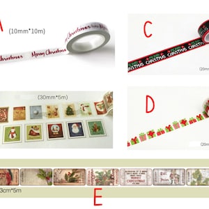 Washi Tape, Christmas Gift, Merry Christmas, Christmas Stamps, Scrapbooking, Card Making, Junk Journal, Gift Decorating, Paper Decor