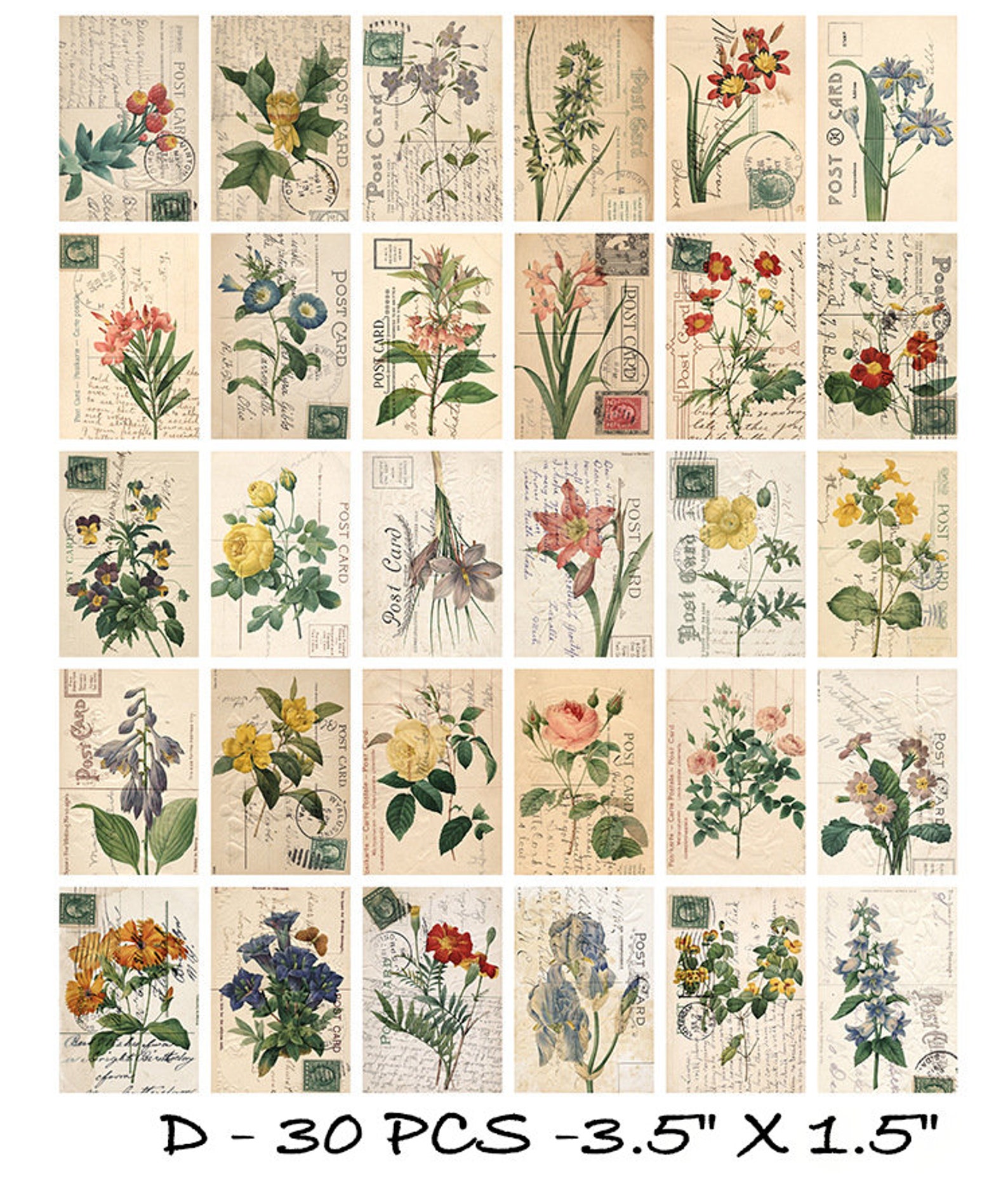 Botanical Scrapbook Paper: Vintage Ledger Sheets for Junk Journals - Etsy
