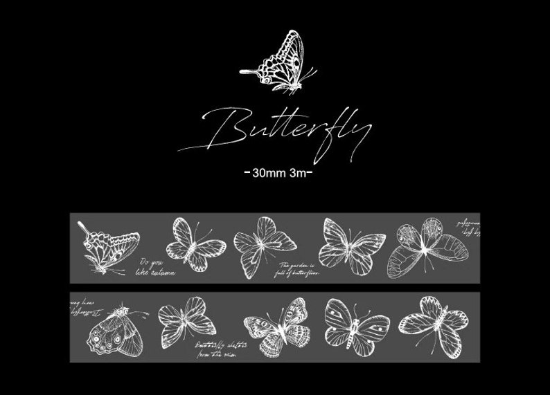 Transparent Clear Tape Mini Flowers PET Tape butterfly Etsy