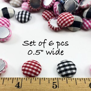 Fur Fabric Flat Metal Back Buttons: Clock, Flower, Bird, Boho, Wood Buttons, Embellishments Plaid Fabric Button