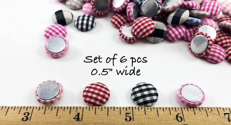 Fur Fabric Flat Metal Back Buttons: Clock, Flower, Bird, Boho, Wood Buttons, Embellishments Plaid Fabric Button