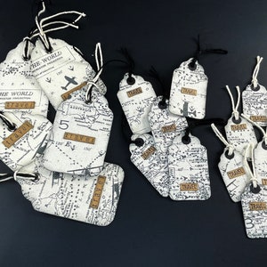 Junk Journal Fabric Tag, Travel Tag, Tag Card, Scrapbooking Tags, Gift Tag, Retro Style tag, Vintage style, Embellishment
