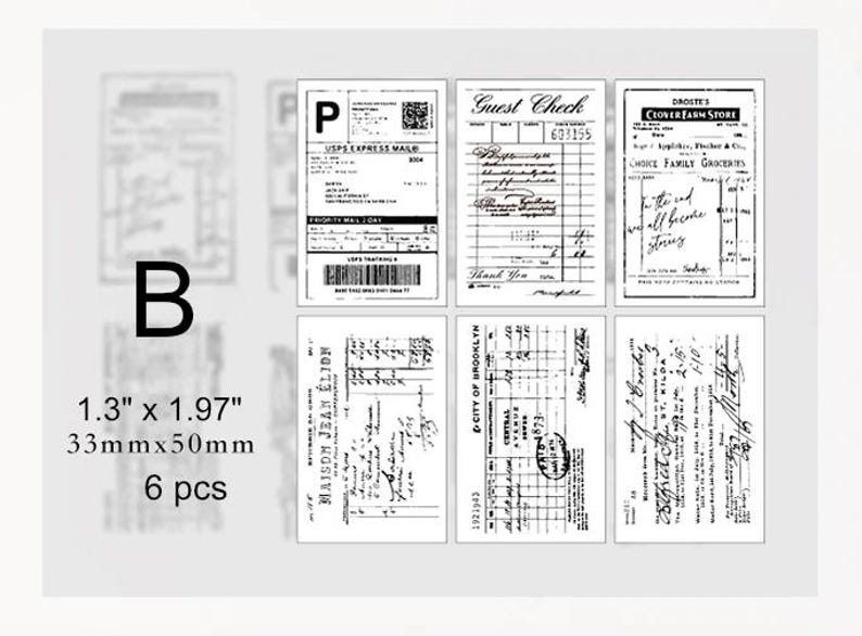 Rubber Stamp on a Foam Backing Vintage Design for Scrapbooking, Junk Journal, Planner, Bullet Journal B