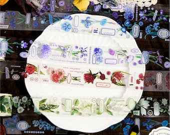 Botanical Transparent PET Tape: Butterfly Scrapbooking Planner Tape