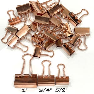 Binder Clips-Planner Clips-Rose Gold-Green-Blue-Lavender-Pink - Journaling Clips (Set of 5 Clips)-Scrapbook-Junk Journal