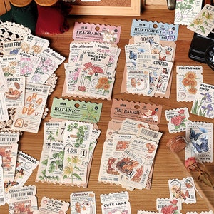 Botanical Cards, Folliage Crad, Artist paintings Cards, Mini Card, 3 1/4&quot; x 2 1/4&quot;, Junk Journal, Paper Notes, Scrapbooking, Mixed Media,
