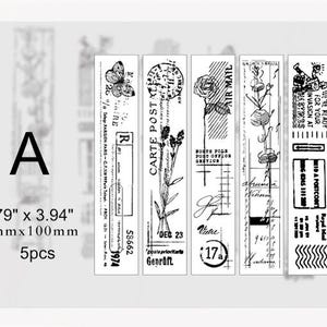 Rubber Stamp on a Foam Backing Vintage Design for Scrapbooking, Junk Journal, Planner, Bullet Journal A