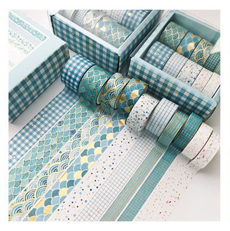 Gold Foiled Elegant Washi Set 10pcs Golden Washi Tape Etsy