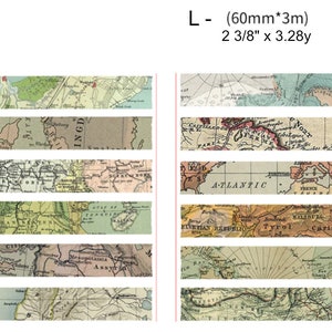Map Washi Tape, Old Map Washi Tape, Travel Maps Washi Tape, Deco Tape ...