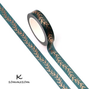 Washi Tape, Gold Accent Tape, Art Deco Washi Tape, Scrapbook Tape, Gold accent Washi Tape, Retro Washi Tape,Floral Washi Tape,