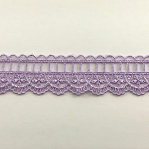 Embroidery Lace Ribbon Trim, Lavender, Purple, Violet  by the yard, Junk Journal, Scrapbooking