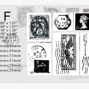 Rubber Stamp on a Foam Backing Vintage Design for Scrapbooking, Junk Journal, Planner, Bullet Journal F