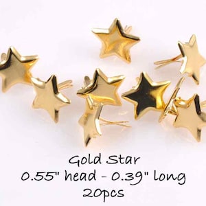 Metal Star Brads: Scrapbook Paper Fasteners (Set of 20)