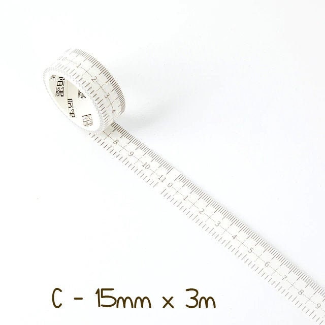 Cute Measuring Tape Ruler Washi Tape 15mm Wide X 10M No.13360 