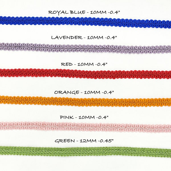 Braid Gimp Passameterie Trim by the yard- French Gimp Braided - Doll Trim- Decorative Embellishment, Junk Journal, Scrapbooking, Sewing