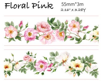 Floral Washi Tape: Botanical Scrapbook Deco Tape