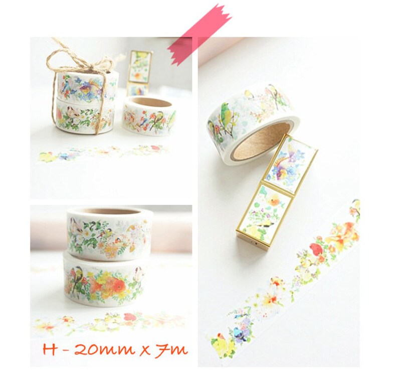 Flowers Washi Tape Scrapbook Tape Retro Washi Tape Etsy
