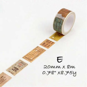Washi Tape, Movie Ticket Washi Tape, Admit One Washi, Deco Washi Tape, Scrapbook Tape, Ticket Washi Tape, Retro Washi Tape, Masking Tape