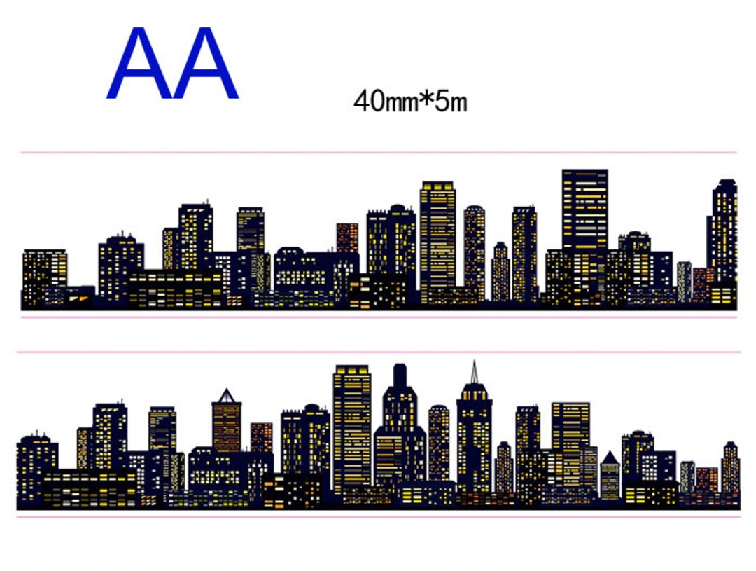 Washi Tape City Skyline Washi Tape Mountain City Landscape Etsy