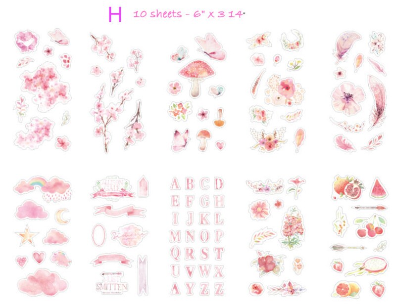 Vellum Sticker Botanical Sticker Garden Sticker Mini Plant Etsy