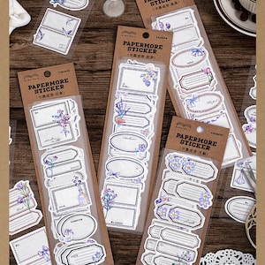 30 pcs Shabby Chic Botanical Label Sticker, Vintage Label Sticker, Shabby Chic Label,Junk Journal, Scrapbooking, Card, Planner