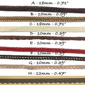 Earth Tones Cotton  Browns and Beiges Crocheted Lace Trim by the yard, Junk Journal, Scrapbooking, Mixed media, Sewing