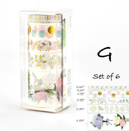 thumbnail image 2 of MoshiMoshi Floral Washi Tape With Gold Foil – 2M, Butterfly & Flower Design 2 of 3