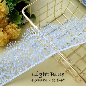 Wide Lace Elastic Ribbon Trim 55mm Delicate Trim by the yard, Belly Band, Closure, Junk Journal, Scrapbooking
