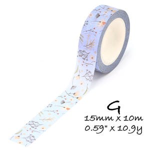 Botanical Washi Tape: Pastel Floral Deco, Shabby Chic Scrapbook Tape