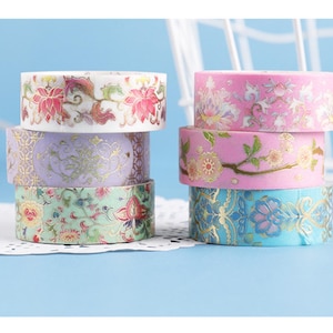 Gold Foil Washi Tape, Gold Accent Washi Tape, Deco Washi Tape, Scrapbook Tape, Retro Washi Tape, Masking Tape