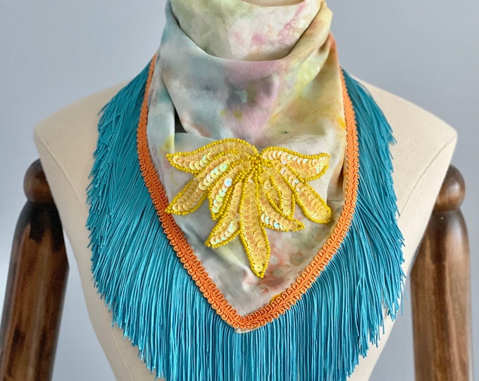 Fringe Bandana, Glamour Bandana, Fringe Scarf, Fancy Bandana Etsy