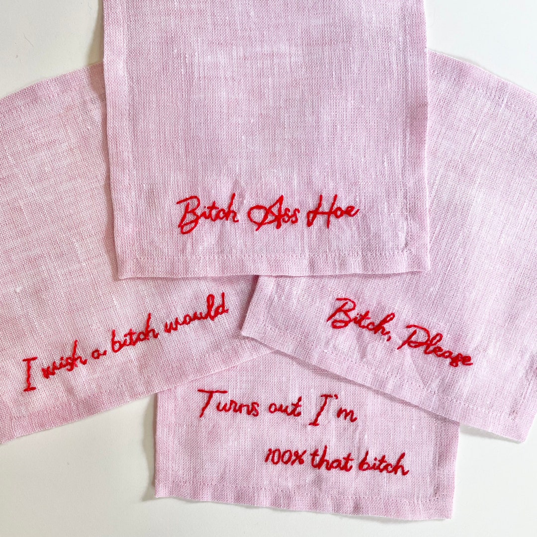 Funny Cocktail Napkins Embroidered Cloth Napkins Embroidered Etsy