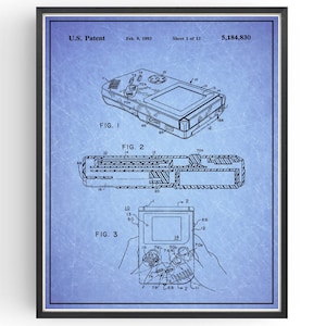 Nintendo Gameboy Patent Blueprint Console Game Design Bedroom Wall Art Office Poster Christmas Gift image 2