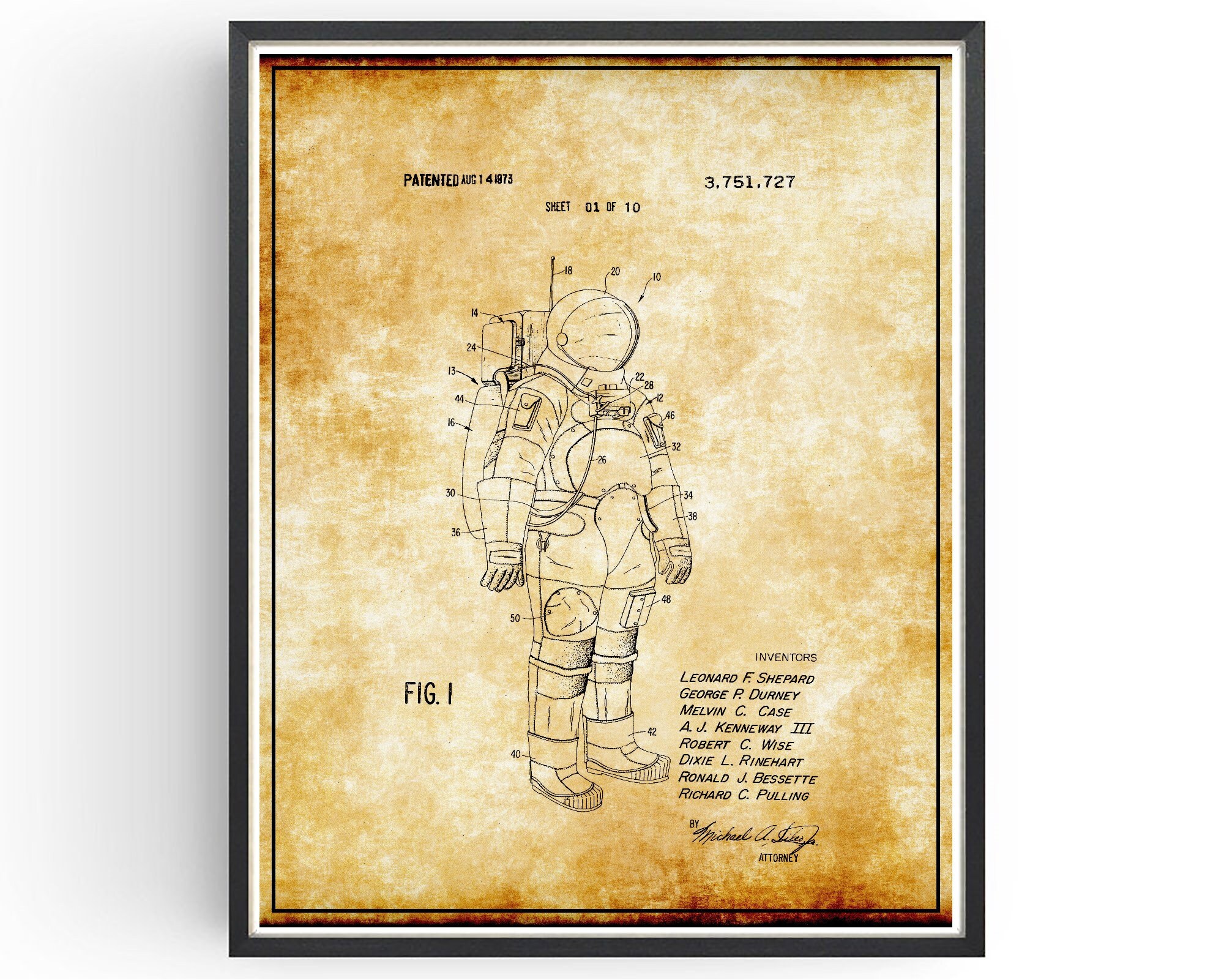 Space Suit Patent Blueprint Art Print: NASA Astronaut Design - Etsy