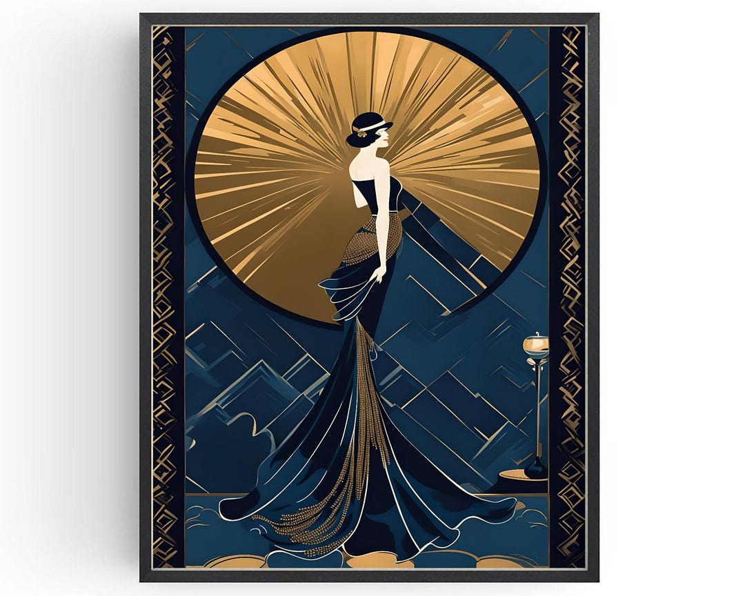 Art Deco Flapper Girl Poster: 1920s Style Print - Etsy