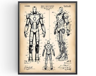 Impresión artística de patente de Iron Man: Plano de la película de los Vengadores