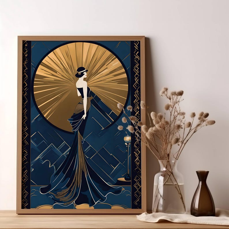 Art Deco Flapper Girl Poster: 1920s Style Print - Etsy