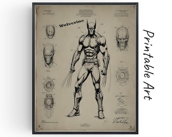 Wolverine Patent Art Print: X-Men Movie Poster (Digital Download)
