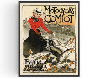 Vintage Motorbike Advertising Print French Poster, Home Ideas, Birthday Gifts