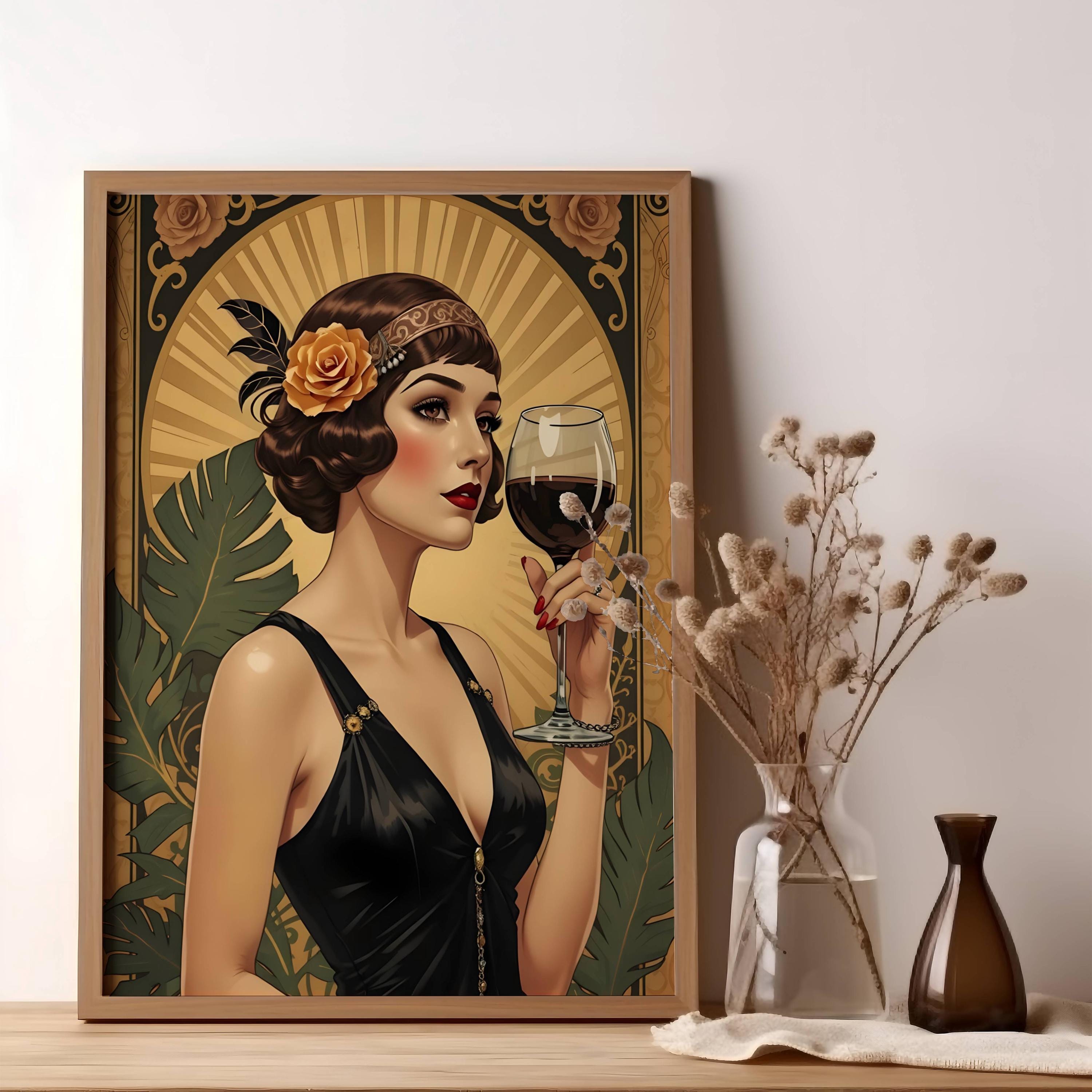 Flapper Girl Art Deco Poster: Roaring 20s Style Wall Art - Etsy
