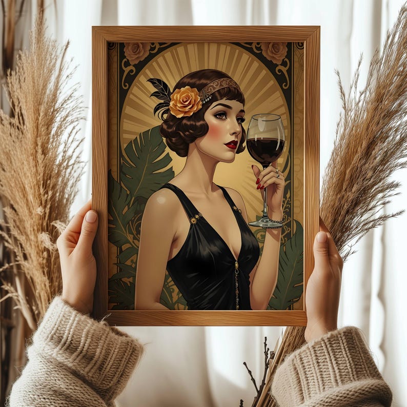 Flapper Girl Art Deco Poster: Roaring 20s Style Wall Art - Etsy
