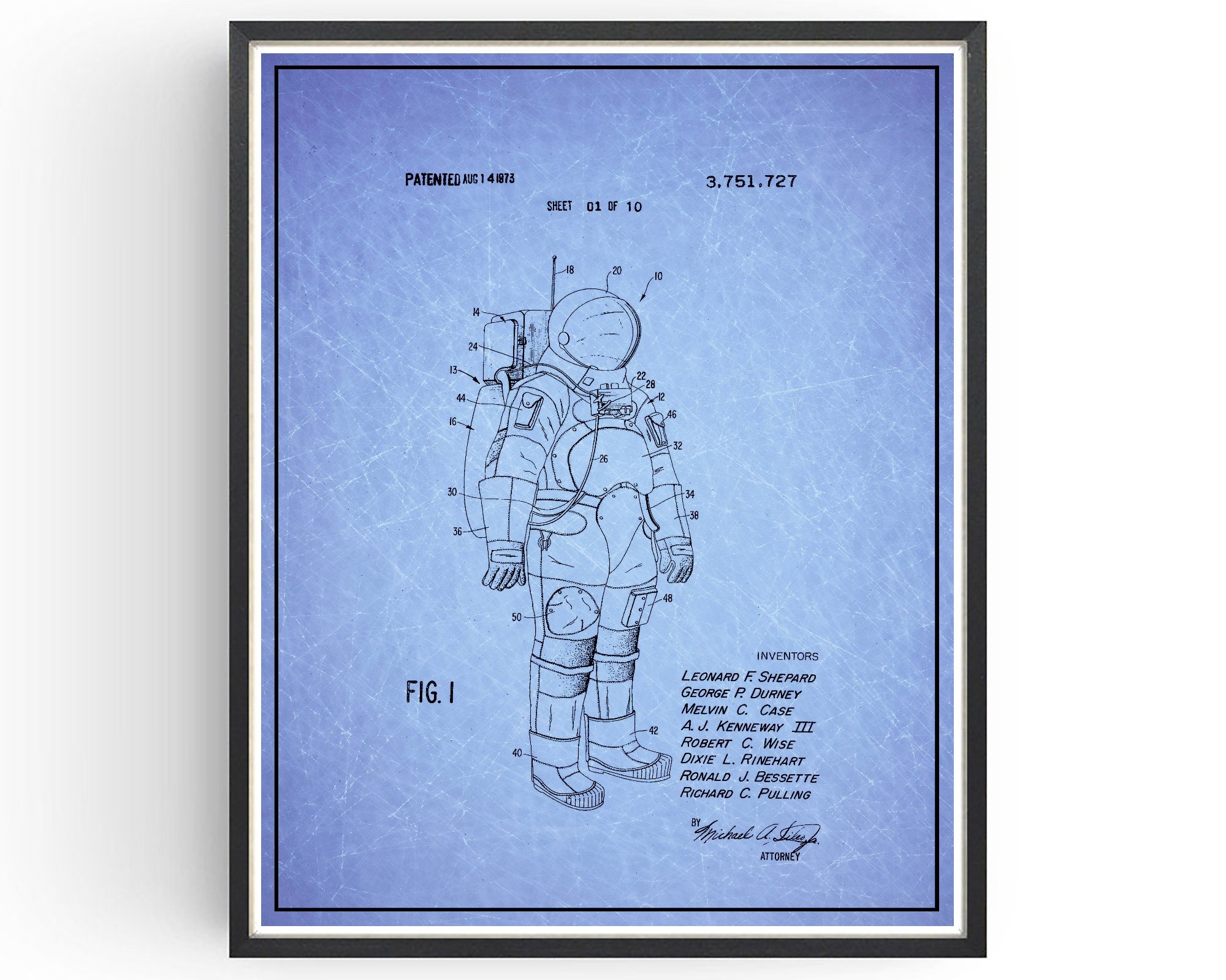 Space Suit Patent Blueprint Art Print: NASA Astronaut Design - Etsy
