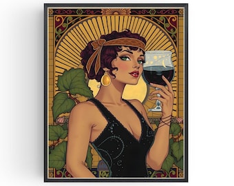 Impresión Art Déco de Flapper Girl: Póster estilo años 20