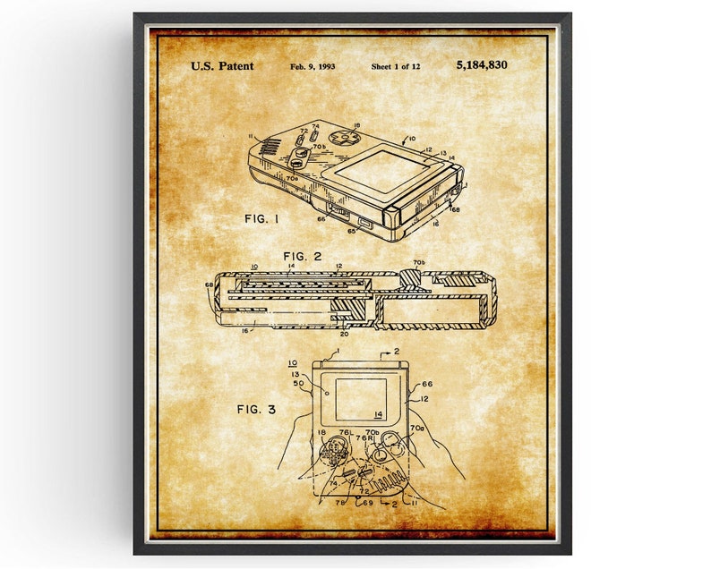 Nintendo Gameboy Patent Blueprint Console Game Design Bedroom Wall Art Office Poster Christmas Gift image 5