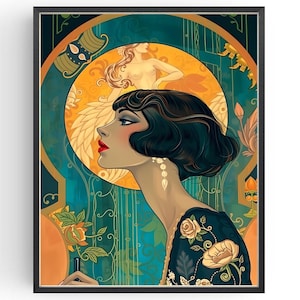 Fapper Girl Cocktail Poster Verbotsdruck, Vintage-Stil Ankleidezimmer 1920 Art Deco, Hollywood Glam, Damenfrüchtchen Geschenke für Sie