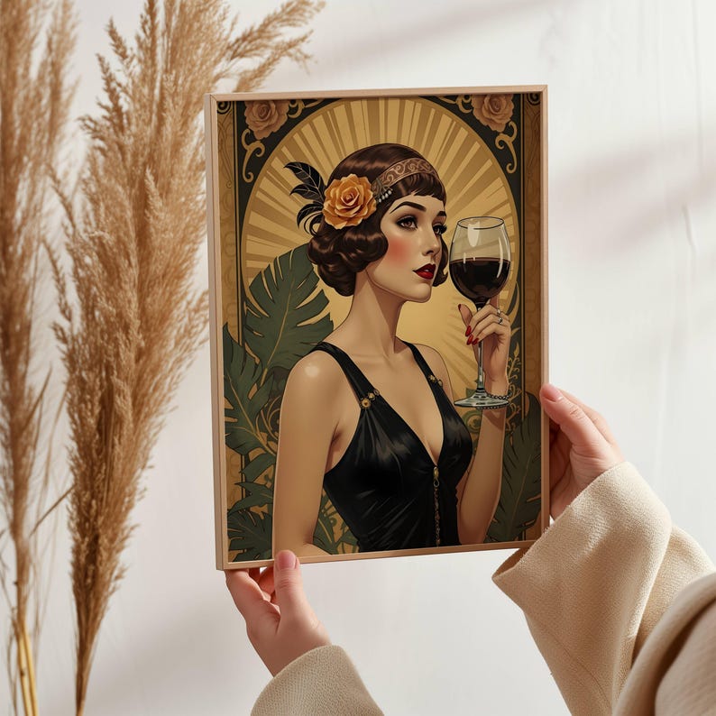 Flapper Girl Art Deco Poster: Roaring 20s Style Wall Art - Etsy