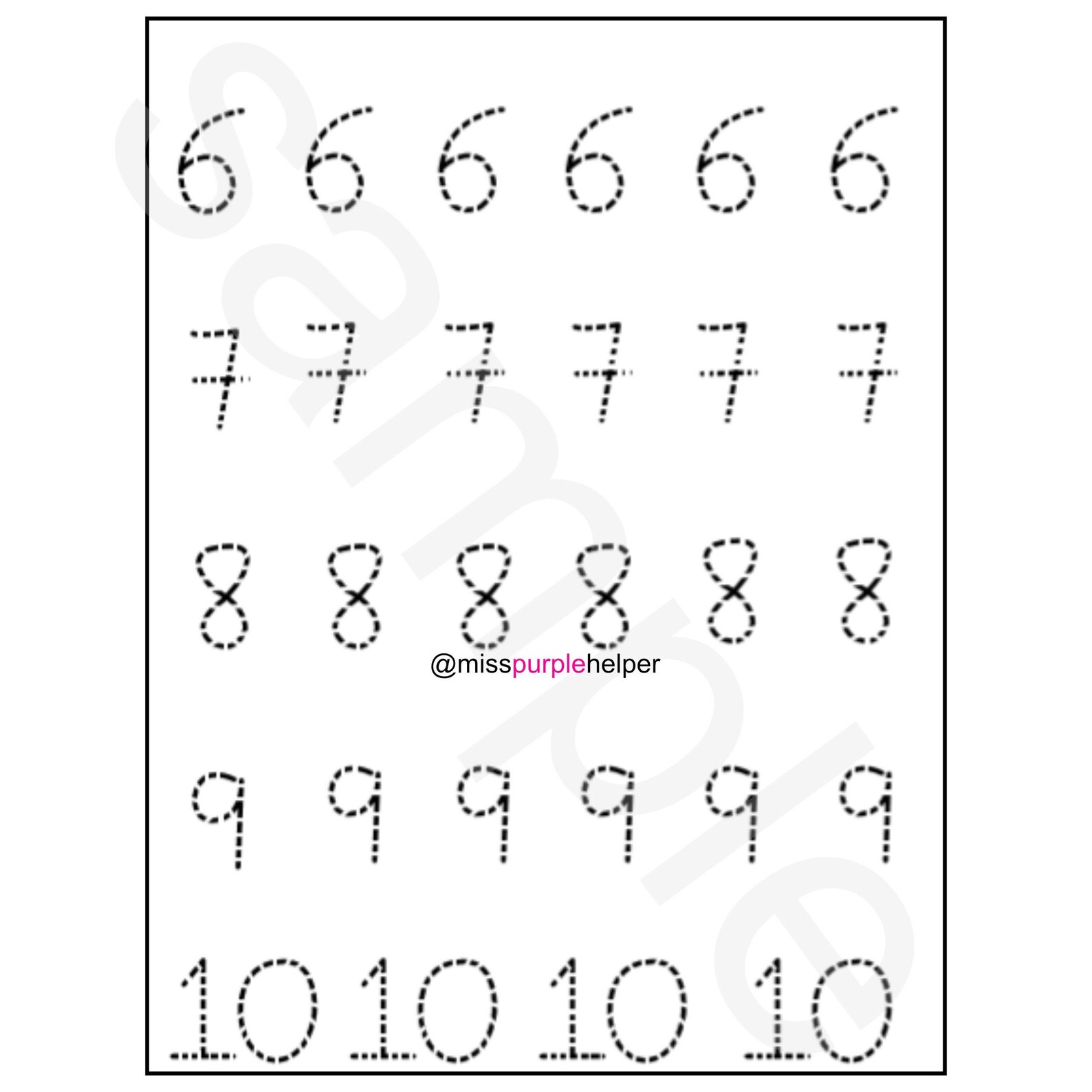 4 printable number tracing worksheets maths educational etsy uk