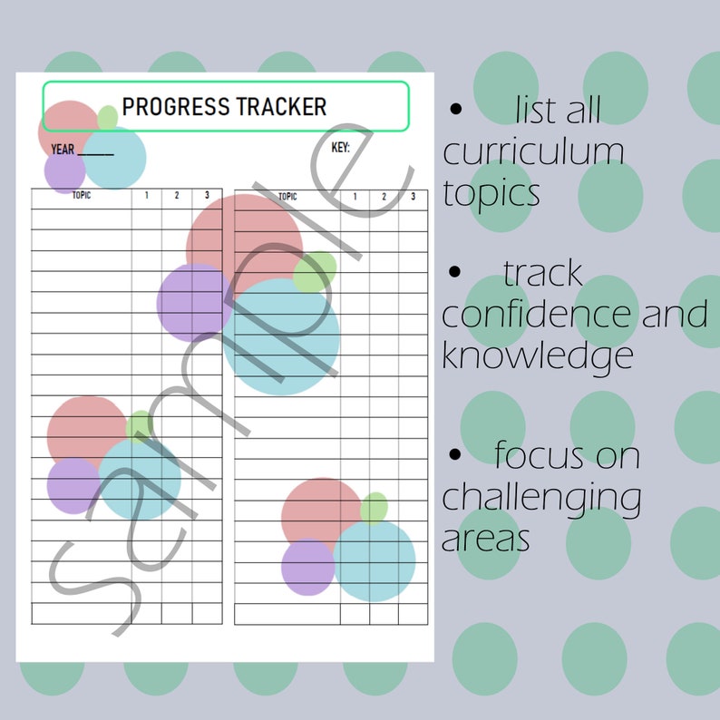 printable study tracker / school tracker / school-work tracker / study tracker / homeschool organisation / study organisation image 3