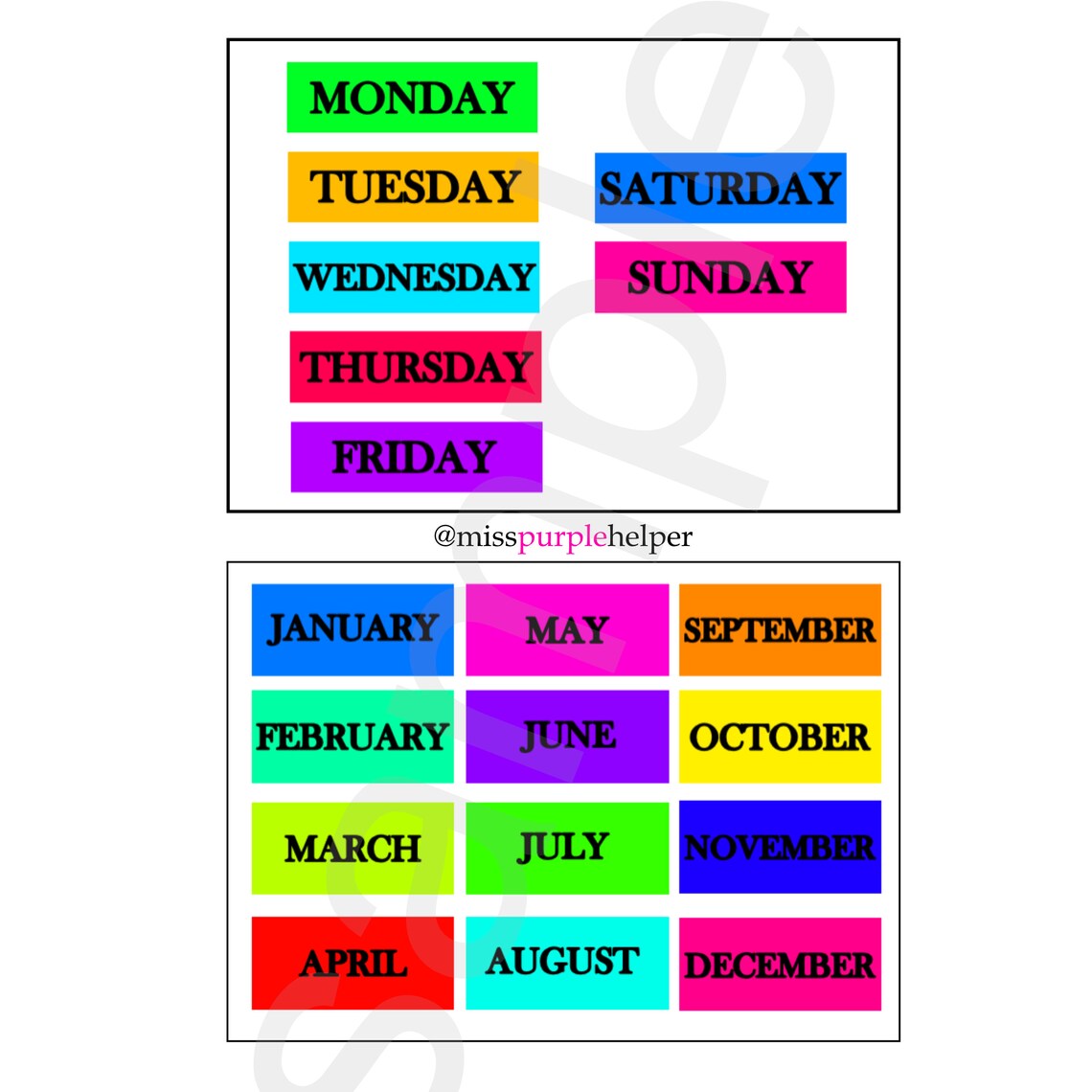 Days and Months Printable/ Teaching Days and Months - Etsy UK