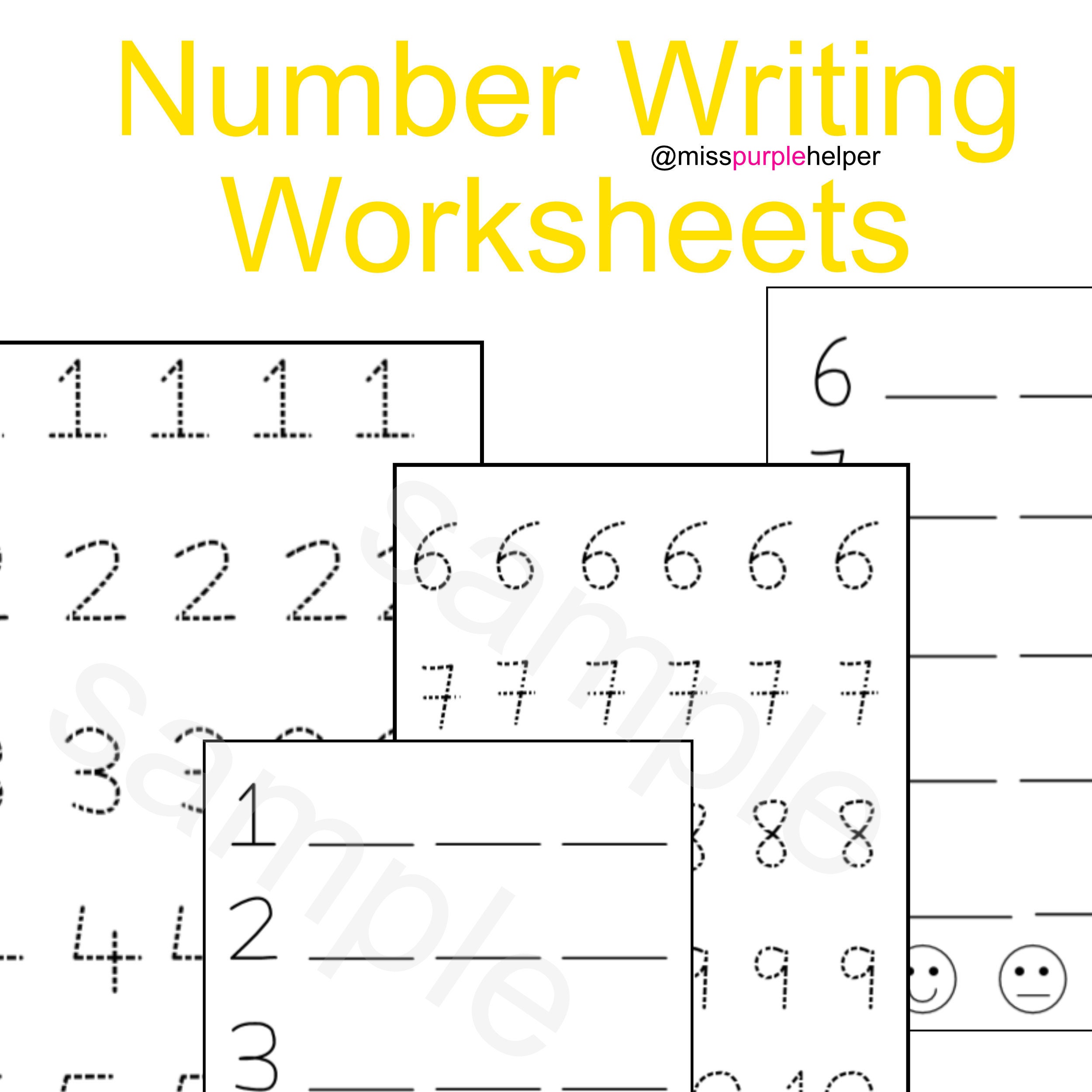 4 printable number tracing worksheets maths educational etsy ireland